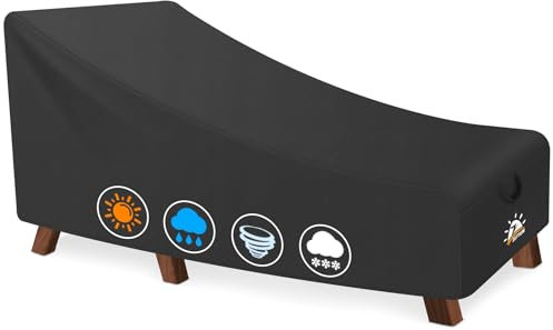 Zettum 210 CM Housses de Bains de Soleil, Housses de protection pour chaise longue Oxford 600D, Imperméable Housse de Protection Transat Bain, Housse de Chaise Longue de Soleil (213 x 81 x 81 CM)