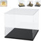 Acryl Vitrine Schaukasten für LEGO 60419 Prison Island 31109 Pirate Ship 21061 76435 42202 71411 43245, Glasvitrine Acrylbox Transparent Groß mit Holz-Kunststoff-Basis &Licht, Schwarz Innen 50x30x40cm
