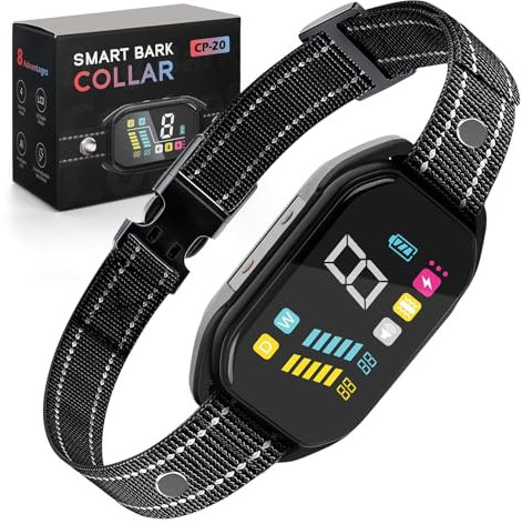 Collier Anti Aboiement Chiens - Modes Son/Vibration/Choc Electrique, Réglable 8 Niveaux de Sensibilité Rechargeable et Étanche IP67 Collier de Dressage pour Petit/Moyen/Grand Chien
