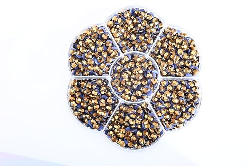 Liliume 2000pcs Hotfix Strasssteine Mine Gold 4.8mm Strass Glas Runde Strasssteine (Mine Gold-SS20)