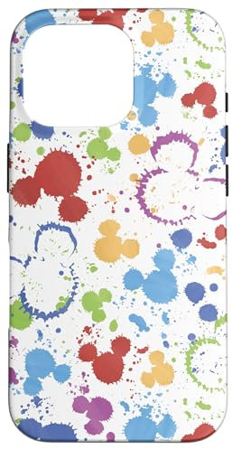 Disney Ink and Paint Mickey Mouse Icon Splat Pattern Case for iPhone 16 Pro