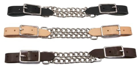 Amesbichler Reitsport AMKA Western Kinnriemen mit doppelter Kette weiches Leder