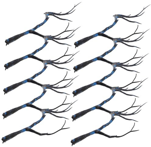 BESPORTBLE Lot de 10 Branches De Bois De Cerf Artificielles Séchées pour Sapin De Noël Branches De Bouleau Séchées Bois De Cerf Artificiels Faux Bois d'arbre Mort en Plastique