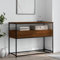 Eleganz Table console aspect chêne 100 x 40 x 75 cm en bois et métal – Coiffeuse moderne pour petits espaces, durable et élégante