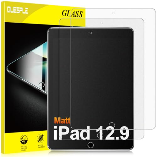 QUESPLE [2 Stück] Matt Panzerglas für iPad Pro 12,9 (2015 und 2017 Modell) Schutzfolie, Blendschutz Matte Gehärtetem Glas Displayschutzfolie