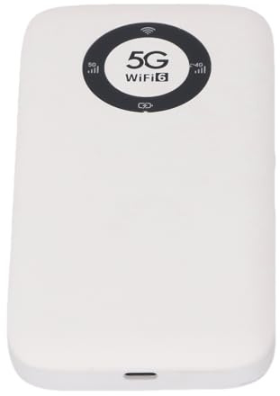 Asixxsix Punto de Acceso móvil 5G, Router WiFi 6 con batería de 7100 mAh, Velocidad de Descarga de 2,77 Gbps, Compatible con 16 Dispositivos, Ideal para Viajar. (blancoo 7330G3351)