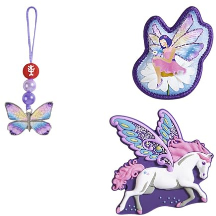 Step by Step Magic Mags „Pegasus Liv“, 3-teilig, 2 Magnet-Applikationen und 1 Anhänger, Pferd, passend zum Schulranzen oder Vorschulrucksack