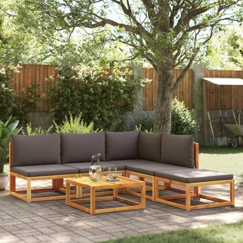 ChicAbode 6-TLG. Gartensofa-Set mit Kissen Holz Akazie & Seil A368