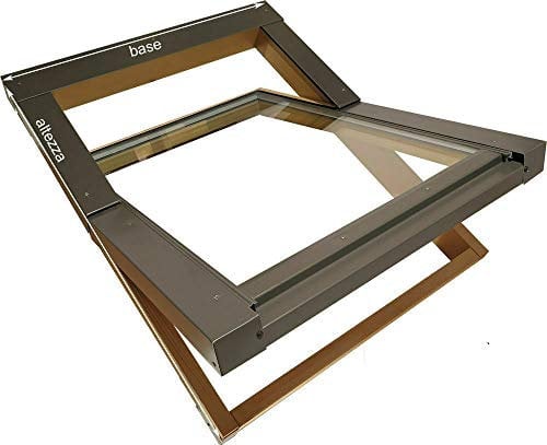 Finestra per Tetto ad Altissimo Isolamento con Garanzia 10 anni. Lucernario Certificato in Legno rivestito Alluminio con Apertura a Bilico Basculante. Vetro Camera Antigrandine di Sicurezza