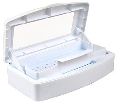 Pinkiou Nail Tools Sterilisator Tablett Maniküre Desinfektionsbox Kunststoff Sterilisator Box für Schönheitssalon Maniküre Haarwerkzeuge