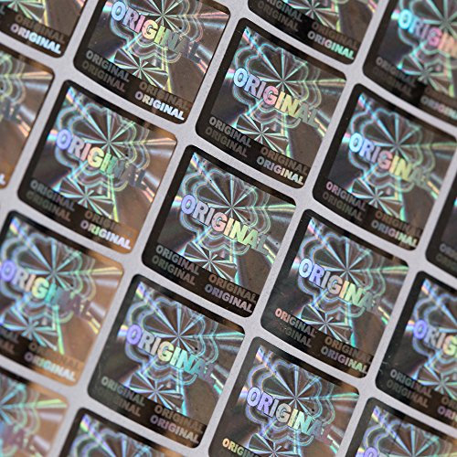 Quadratisch Laser Hologramm Original Label Größe 1.51.5 cm Rosenblätter aus viel manipulationssicherer Label Aufkleber