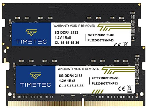 Timetec Hynix IC 16GB KIT(2x8GB) DDR4 2133MHz PC4-17000 Unbuffered Non-ECC 1.2V CL15 1Rx8 Single Rank 260 Pin SODIMM Laptop Notebook Computer Memory RAM Module Upgrade (16GB KIT(2x8GB))