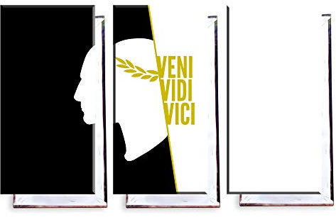 Unified Distribution Veni Vidi Vici - Dreiteiler (120x80 cm) - Bilder & Kunstdrucke fertig auf Leinwand aufgespannt und in erstklassiger Druckqualität
