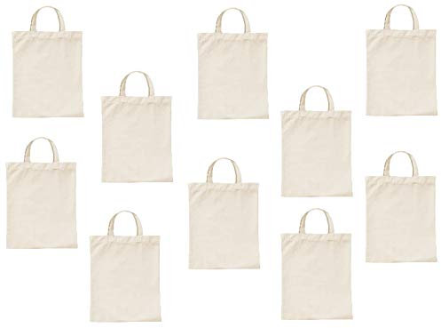 10er Set kleine Apothekertaschen aus Baumwolle, 22x26 cm – natur, Öko-Tex, ideal zum Bemalen & Bedrucken, Jutebeutel für Medikamente, DIY-Geschenke, Kinder, Deko, nachhaltig