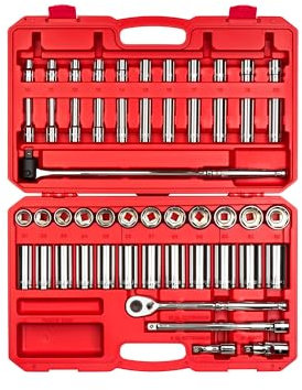 TEKTON Jeu de douilles 6 pans et cliquet 1/2, 51 pièces (10-32 mm) | SKT25201