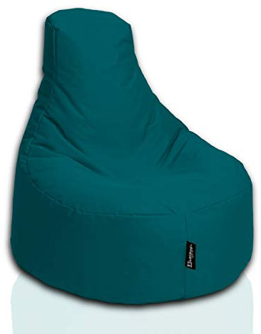 BuBiBag Gamer Sitzsack, Lounge Sessel, Gaming Sitzsäcke, Indoor & Outdoor Kissen für Kinder und Erwachsene (Petrol;Ø:55cm)