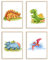 WIETRE® 4er Set Bilder Dinosaurier Kinderzimmer Babyzimmer Deko | Bild Junge Mädchen Poster DIN A4 | Dinos T-Rex Tiere (ohne Rahmen)
