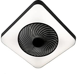 Qazqa - Design Deckenventilator mit beleuchtung eckig schwarz inkl. LED dimmbar - Climo Dimmer I Dimmbar I Schlafzimmer - Kunststoff Quadratisch - I LED