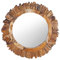 vidaXL Teak Wandspiegel Badspiegel Hängespiegel Badezimmerspiegel Flurspiegel Rundspiegel Dekospiegel Kosmetikspiegel Spiegel 60cm Rund