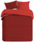 Banzaii Set Copripiumino Bicolor 100% Microfibra con Federe Double Face 3 pezzi, Matrimoniale 250x200 cm Bordeaux/Rosso