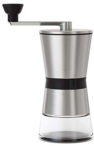 Coffee Grinder Bodum Manual Manual Coffee Grinder Conical Ceramic Burr Portable Hand Crank Mill 304 Stainless Steel Quiet and Portable Grinding Miller Machine for Home (Color : Silver)