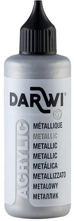 DARWI - DA0230080080C - Un flacon de Peinture Acrylique Métallique - Coloris Argent - 80 ML - DARWI ACRYLIC