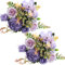 Künstliche Blumen, 2 Stück, künstliche Pfingstrosen, Seide, Hortensien, Blumenstrauß, realistische Nelken, Beeren, Blumenarrangements, Hochzeitssträuße für Party, Heimdekoration (lila)