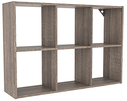 ClosetMaid Mini 6-Cube Desktop or Wall Mount Organizer, Weathered Teak