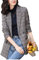 ebossy Damen Reverskragen 2 Knöpfe Boyfriend Blazer Anzug Hahnentritt Plaid Jacke Mantel, Y-Kaffee, Large