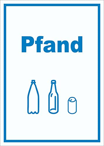 HB-Druck Pfand Mülltrennung Schild Text Symbol Flasche Dose Mehrweg Geld hochkant A5 (148x210mm)
