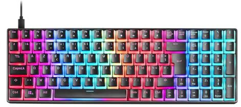 Mars Gaming MKULTRA, Clavier Mécanique Noir RGB, Compact 96%, Switch Outemu SQ Marron, Langue Français