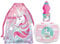 RSL Pack Unicornio Set sandwichera infantil, botella de agua y Bolsa Merienda de Cuerdas. Pack Diseño Colorido | Sandwichera Escolar | Material Escolar Vuelta al Cole.