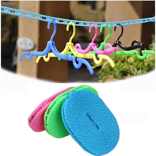 Wäscheleine 5m x 3 roll Wäscheleinen Camping Wäscheleine Urlaub Wäscheleine Outdoor PE-Material tragbare rutschfeste Winddichte campingreise Im Innen- Und Außenbereich