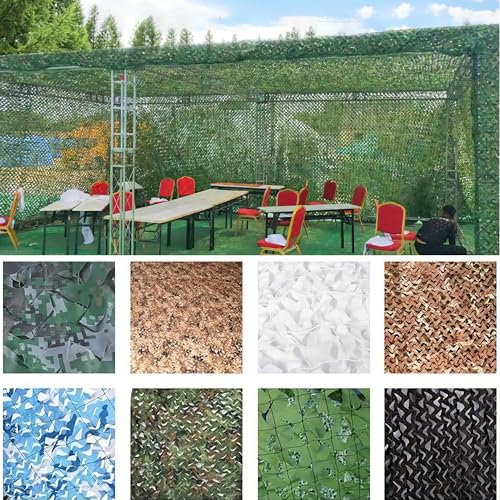 SDLLG 2023 Verdicktes 210D Tarnnetz Camouflage net Sichtschutznetz Sonnenschutznetze Sonnensegel 1x3m -Grün-A Partydekoration Autoplanen Camping Tarnung Sonnenschutz Netz