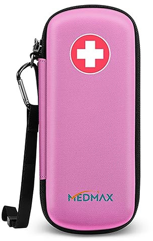 MEDMAX EpiPen Medical Tragetasche, tragbare Notfalltasche Hartschalen Eva stoßfest Medikament Tasche Organizer für 2 EpiPens, Asthma-Inhalator, Anti-Histamin, Auvi-Q, Allergy Medicine Essentials