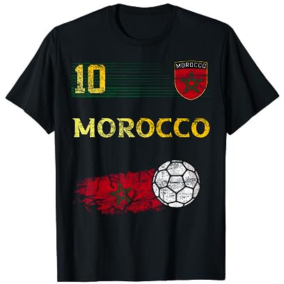 Marokko Fußball Fans Trikot Marokko Flagge Fußball T-Shirt