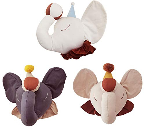 Tier-Wandbehang, Wandhalterung, gefüllter Tierkopf, Tierköpfe, Wanddekoration, Kinderzimmer, Wanddekoration, Kinderzimmer, Zimmerdekoration, Anhänger, Spielzeug für Jungen, Mädchen (weiß)