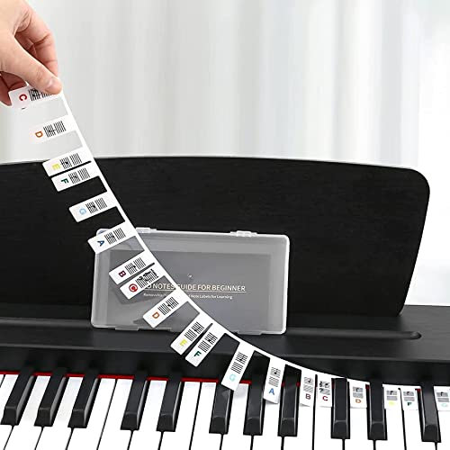 Klavier Noten Aufkleber - Removable Keyboard Note Labels für 37/49/54/61/88 Tasten, Ideal für Kinder Anfänger Klavier Lernen