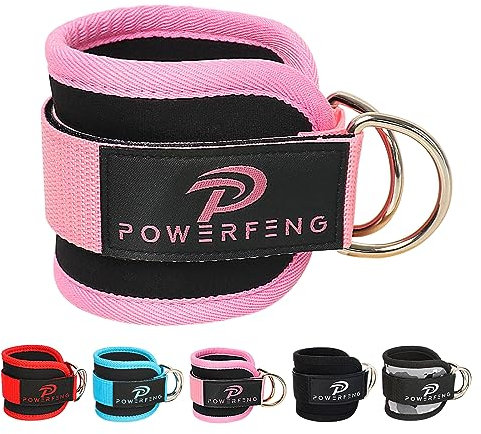 powerfeng Ankle Strap Cable Machine Women, Glute Kickback Ankle Cuffs for Leg Workout Home Gym, for Leg Extensions & Booty Hip Abductors