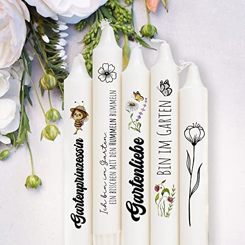 ilka parey Kerzen Tattoo Frühling Garten Bienen Blumen - Kerzentattoos Frühling - A4 Stickerbogen DIY für Kerzen oder Keramik - Verzaubern Sie ihr Zuhause mit Frühlingsgefühlen (kst69)
