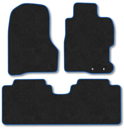 Honda Civic (2001-2005) [5 Door] Carpet Car Mats | Blue Edge Trim Tailored Fit Floor Mats Full Coverage Protection Accessories Easy Clean Anti Slip Made in the UK
