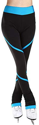 NISMIA Frauen Eiskunstlauf Crystal Thermo-Strumpfhose Eislaufhose für Kinder, Mädchen Frauen Overboot Strumpfhose Leggings Schlittschuhhose Atmungsaktive (Color : C, Size : 140cm)