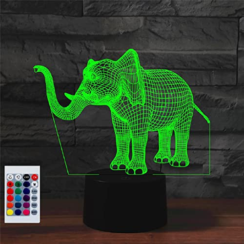 SUPERHONGJIHAO Nachtlicht für Kinder, 3D-Elefanten-LED-Lampe