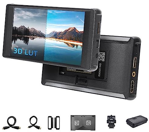 Portkeys PT6 5.2 inch DSLR Camera Monitor, 3D LUT 4K HDMI Touch Screen 1920 * 1080 Live Streaming Monitor with Peaking Frame, Wireframe Protection, Image Crop Function for Live Stream, etc