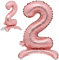 Stehende Luftballons * Zahlen 0 bis 9 * in Gold + Silber + Rosegold | 86cm groß; kein Helium nötig | Stehballons Geburtstag Deko Zahl Party Kindergeburtstag Partydeko, Farbe: Zahl 2 Rosegold
