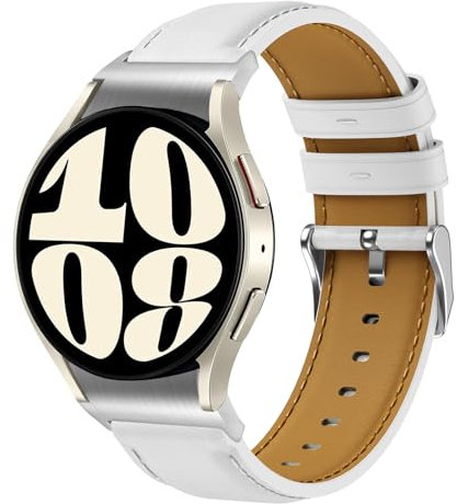 Armband Samsung Galaxy Watch 6 Leder, 20mm Ersatzarmband Leder Armband für Galaxy Watch 4/5/6/7 40mm 44mm, Galaxy Watch 6 Classic 43mm 47mm, Galaxy Watch 5 Pro 45mm, Galaxy Watch 4 Classic 42mm 46mm