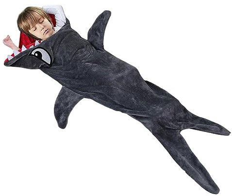 Wearable Shark Blanket | Hai Schlafsack | Flanell Shark Blanket Onesie Hai Kostüm | Superweicher Sofa Kuscheldecke Hai Decke Schlafsack | Hai Decke Für Campingausflüge, Übernachtungen, Partynächte