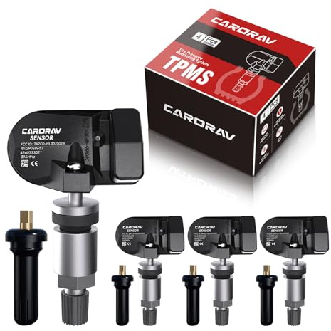 TPMS Sensor Tire Pressure Monitoring System Sensor Compatible for Toyota Lexus Scion, Camry, Rav4, Highlander, Tacoma, Corolla, Prius, Tacoma, Yaris, LS, LX, 4-Pack, 315MHz, 4 Replaceable Valve Stems