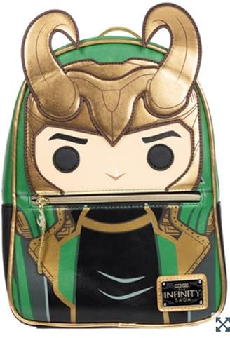 Loungefly Avengers Loki mit Zepter Pop Mini-Rucksack – Entertainment Earth Exclusive, Mehrfarbig, Mini Backpack, Mini-Rucksack