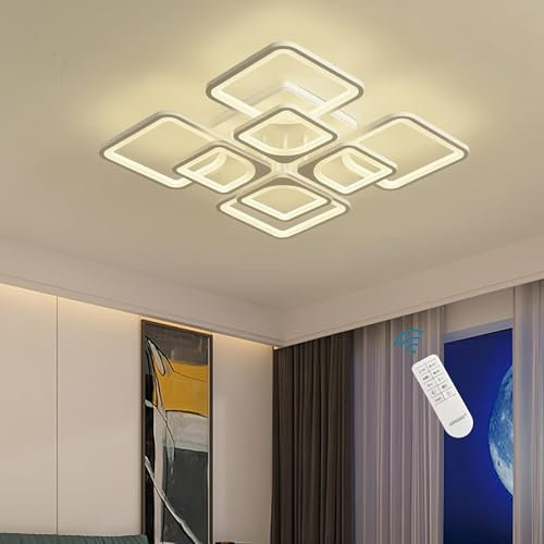 Himmel Square Deckenleuchte mit Fernbedienung,100W dimmbare Deckenleuchte,3000K-6000K wählbare minimalistische Deckenleuchte für Wohnzimmer, Schlafzimmer[Energieklasse E]